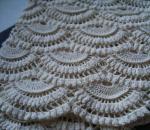 Knitting a fan pattern with knitting needles according to a pattern with a description. Pattern of a fan openwork jacket with knitting needles