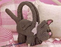 Crochet bag cats