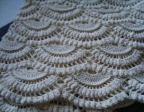 Knitting a fan pattern with knitting needles according to a pattern with a description. Pattern of a fan openwork jacket with knitting needles