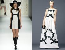 Черно-белое платье — отражение Инь и Янь Комбинированное платье темный верх цветастый низ